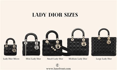 lady dior different sizes|lady dior bag size guide.